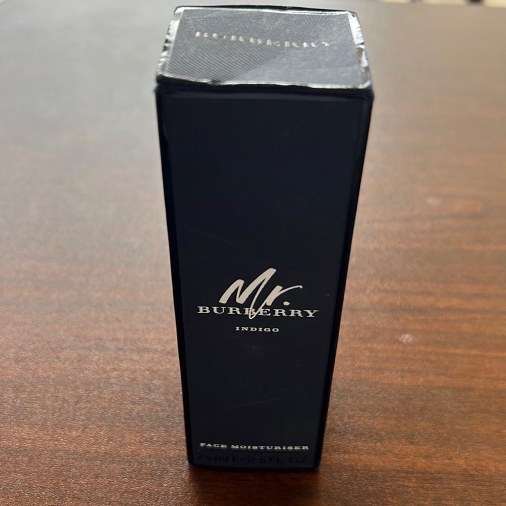 Burberry Indigo face moisturizer.